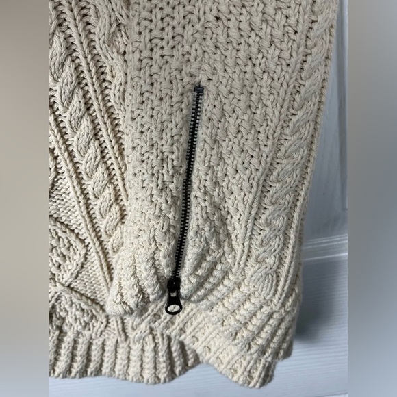 LL Bean Signature Fisherman Tunic Sweater Womens XS Chunky Cable Knit Stripes - Picture 7 of 11